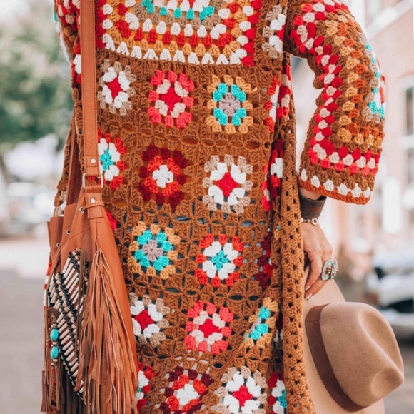 Granny square, Bohemian vintage cardigan - Picture 6 of 6
